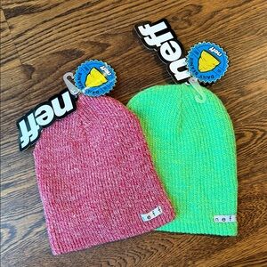 Neff  Beanie Set - red and Green NWT